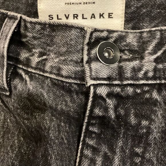 SLVRLAKE Beatnik slim straight distressed rigid denim jeans washed black size 29 - Picture 7 of 13